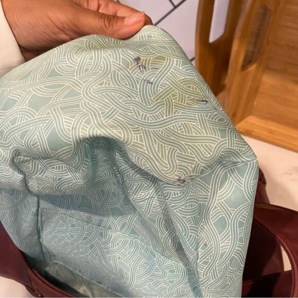 The SAK Skye Leather Boho Bucket Shoulder Bag Tassle Braided Cabernet Red - Picture 6 of 13